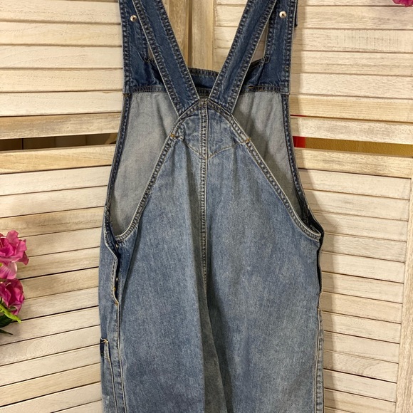 Blue Denim Overall Mini-Skirt Dress - Picture 4 of 8